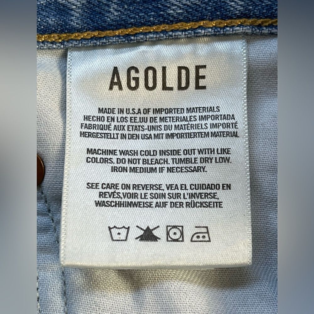 Agolde Riley high rise straight distressed crop Jeans 25 - Picture 9 of 10